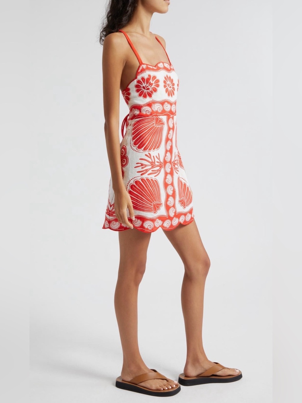 FARM Rio Ainika Shell Print Linen Mini Dress, Size XXS, NWOT 🇧🇷 - Picture 3 of 16